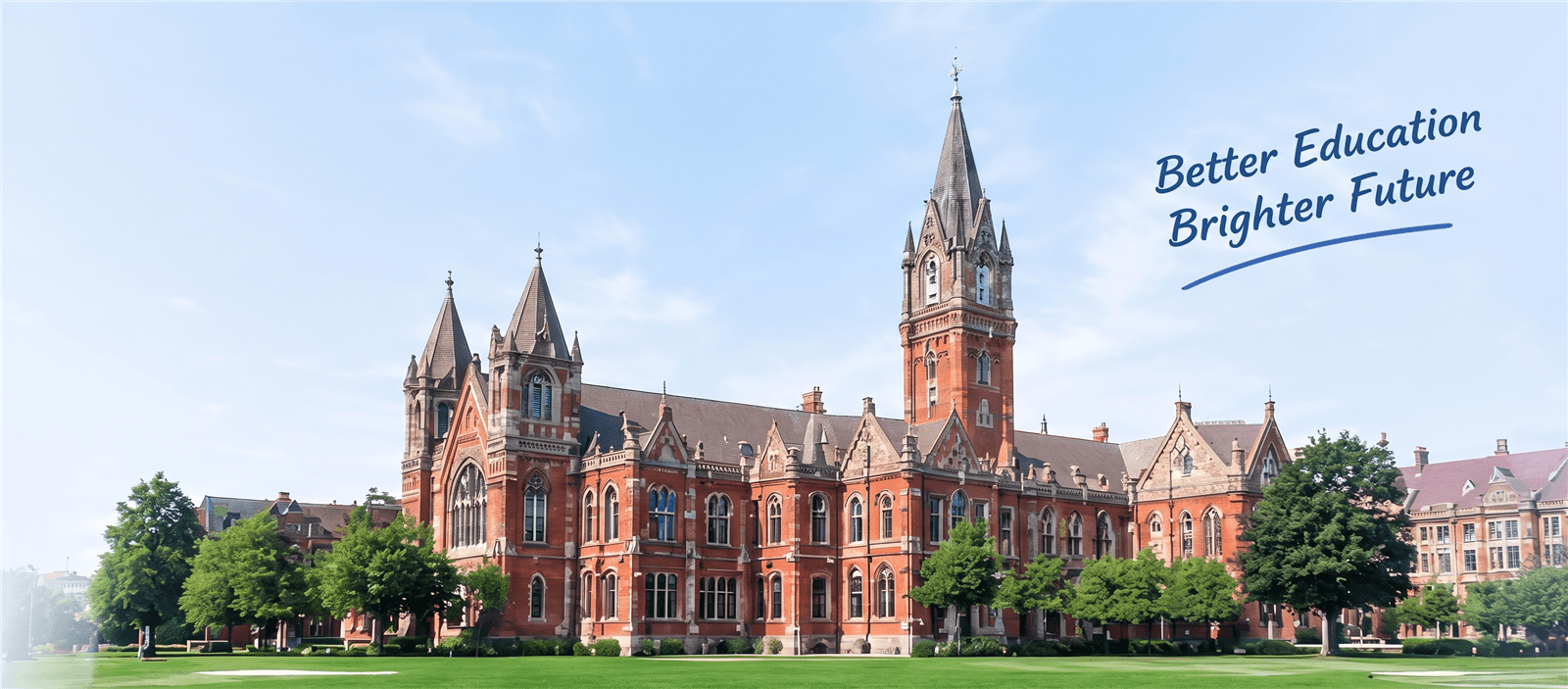 Students on a college campus — Better Education, Brighter Future